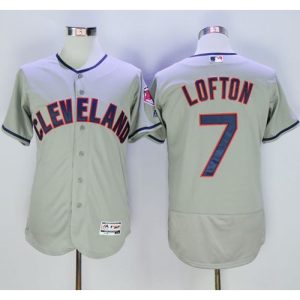 indians #7 Kenny Lofton Grey Flexbase Authentic Collection Stitched MLB Jersey