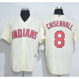 indians #8 Lonnie Chisenhall Cream New Cool Base Stitched MLB Jersey