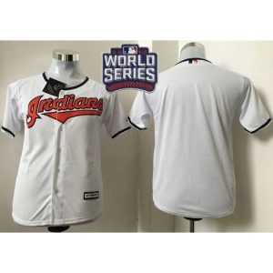indians Blank White Cool Base 2016 World Series Bound Stitched Youth MLB Jersey