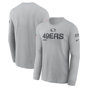 Men's San Francisco 49ers  Gray 2024 Salute To Service Long Sleeve T-Shirt