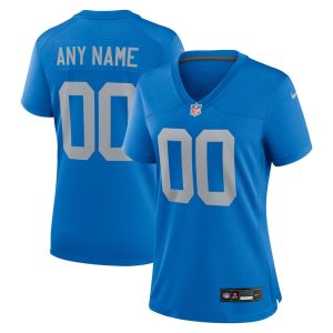 Women's Detroit Lions  Blue Alternate Custom Game Jersey