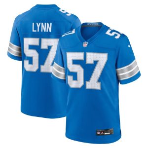 Men's Detroit Lions #57 Nate Lynn  Blue Game Jersey