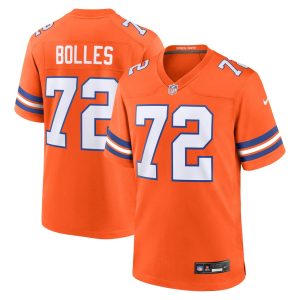 Men's Denver Broncos Garrett Bolles  Orange Mile High Collection 1977 Throwback Player Game Jersey