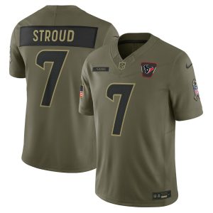 Men's Houston Texans #7 C.J. Stroud Nike Olive 2025 Salute to Service Limited Jersey