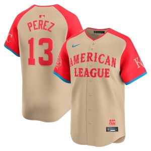Men's American League Salvador Perez  Cream 2024 MLB All-Star Game Limited Player Jersey
