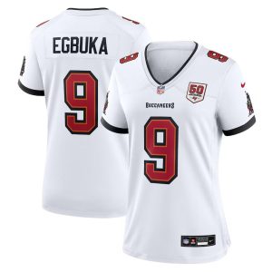 Women's Tampa Bay Buccaneers #9 Emeka Egbuka Nike White 50th Season White Game Jersey