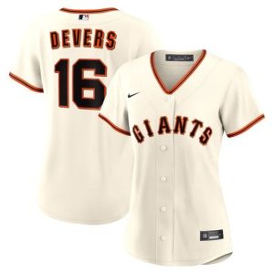 Women's San Francisco Giants #16 Rafael Devers Nike White Home Replica Jersey