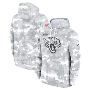 Men's Jacksonville Jaguars  Arctic Camo 2024 Salute to Service Club Fleece Pullover Hoodie