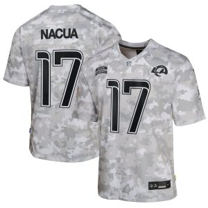 Youth Los Angeles Rams Puka Nacua  Arctic Camo 2024 Salute to Service Game Jersey