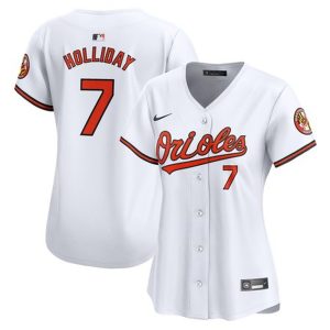 Women's Baltimore Orioles Jackson Holliday  White Home Limited Player Jersey