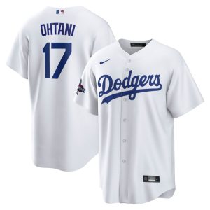 Men's Los Angeles Dodgers #17 Shohei Ohtani  White 2024 World Series Champions Big &Tall Replica Player Jersey