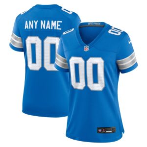 Women's Detroit Lions   Blue Custom Game Jersey