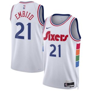Unisex Philadelphia 76ers Joel Embiid  White 2024/25 Swingman Player Jersey - City Edition