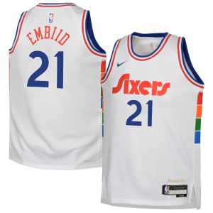 Youth Philadelphia 76ers Joel Embiid  White 2024/25 Swingman Player Jersey - City Edition