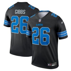 Men's Detroit Lions #26 Jahmyr Gibbs  Black Legend Jersey