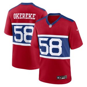 Men's New York Giants Bobby Okereke  Century Red Alternate Player Game Jersey