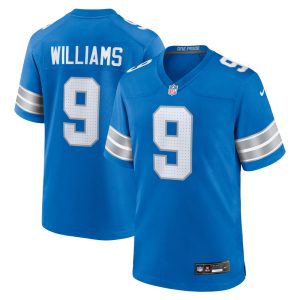Men's Detroit Lions Jameson Williams  Blue Game Jersey