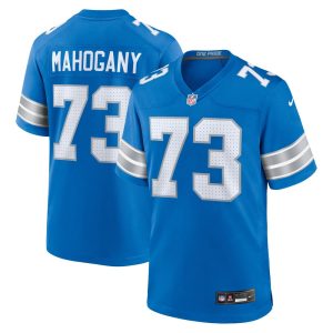 Men's Detroit Lions Christian Mahogany   Blue Team Game Jersey