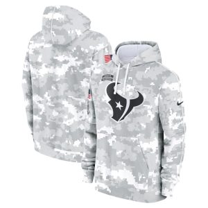 Men's Houston Texans  Arctic Camo 2024 Salute to Service Club Fleece Pullover Hoodie