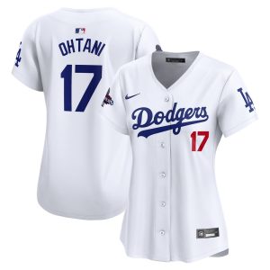Women's Los Angeles Dodgers #17 Shohei Ohtani  White 2024 World Series Champions Home Limited Player Jersey