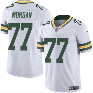 Men's Green Bay Packers #77 Jordan Morgan White 2024 Draft Vapor Limited Stitched Football Jersey