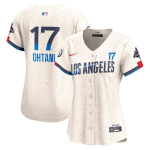 Women's Los Angeles Dodgers #17 Shohei Ohtani  Cream 2024 World Series Champions City Connect Limited Player Jersey