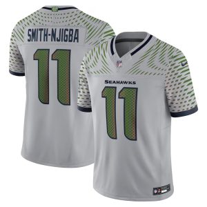 Men's Seattle Seahawks #11 Jaxon Smith-Njigba Gray Rivalries Collection F.U.S.E. Vapor Limited Stitched Jersey