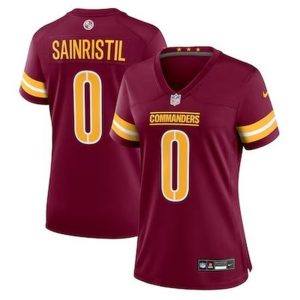 Women's Washington Commanders #0 Mike Sainristil Nike Burgundy Game Jersey