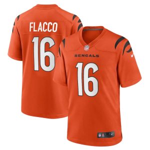 Youth Cincinnati Bengals #16 Joe Flacco Nike Orange Team Game Jersey