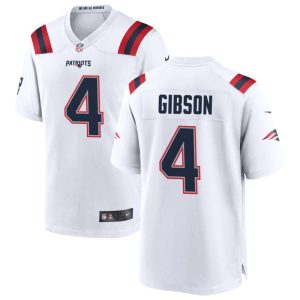 Youth New England Patriots #4 Antonio Gibson Nike White Game Jersey