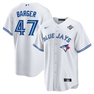 Youth Toronto Blue Jays #47 Addison Barger Nike White 2025 World Series Home Replica Player Jersey
