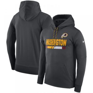 Men's Washington Redskins  Charcoal Sideline Team Name Performance Pullover Hoodie