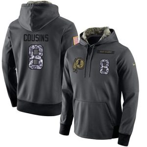 NFL Men's  Washington Redskins #8 Kirk Cousins Stitched Black Anthracite Salute to Service Player Performance Hoodie