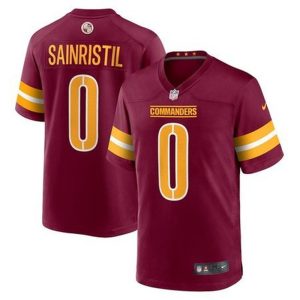 Men's Washington Commanders #0 Mike Sainristil Nike Burgundy Game Jersey