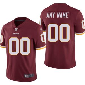Youth Washington Commanders Custom Burgundy Vapor Stitched Football Jersey