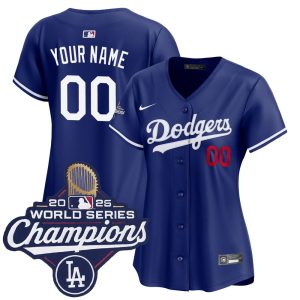 Women's Los Angeles Dodgers Custom Nike Royal 2025 World Series Champions Home Limited Jersey