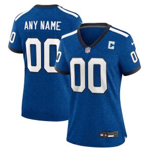 Women's Indianapolis Colts Custom Nike Heather Royal Alternate 2 Indiana Nights Game Jersey