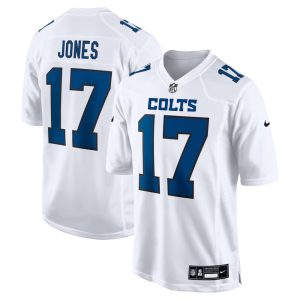 Men's Indianapolis Colts #17 Daniel Jones Nike Tundra White Fashion Game Jersey