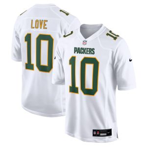 Youth Green Bay Packers #10 Jordan Love Nike Tundra White Fashion Game Jersey