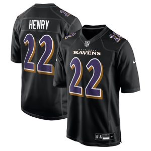Youth Baltimore Ravens #22 Derrick Henry Nike Carbon Black Fashion Game Jersey