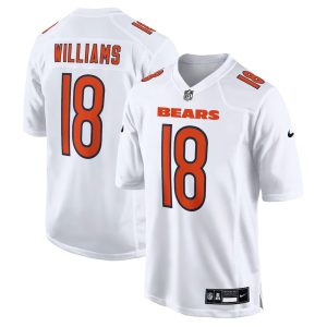 Youth Chicago Bears #18 Caleb Williams Tundra White Fashion Game Jersey
