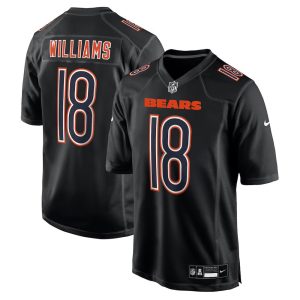 Men's Chicago Bears #18 Caleb Williams Carbon Black Fashion Game Jersey