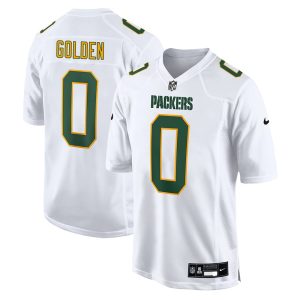 Men's Green Bay Packers #0 Matthew Golden Nike Tundra White Fashion Game Jersey