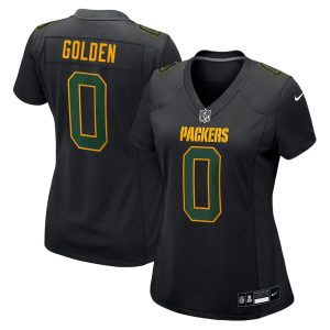Women's Green Bay Packers #0 Matthew Golden Nike Carbon Black Fashion Game Jersey