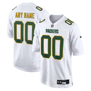 Men's Green Bay Packers Custom Nike Tundra White Fashion Game Jersey