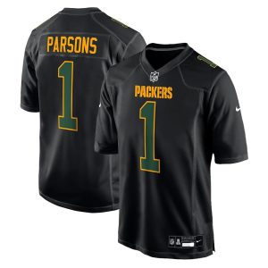 Men's Green Bay Packers #1 Micah Parsons Nike Carbon Black Fashion Game Jersey