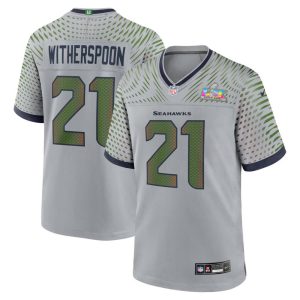Youth Seattle Seahawks #21 Devon Witherspoon Gray Super Bowl LX Rivalries Collection Game Jersey