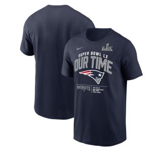 Men's New England Patriots  Navy Super Bowl LX Clear Sign T-Shirt