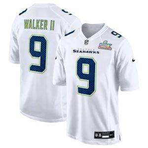 Youth Seattle Seahawks #9 Kenneth Walker III White Super Bowl LX Patch Tundra Fashion Game Jersey