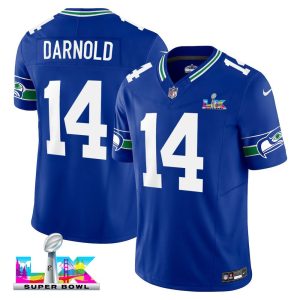 Men's Seattle Seahawks #14 Sam Darnold Royal Super Bowl LX F.U.S.E. Vapor Limited Stitched Football Jersey